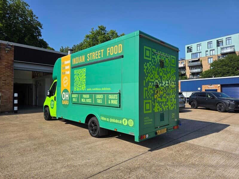 An image of the Oh Babu vehicle wrap.